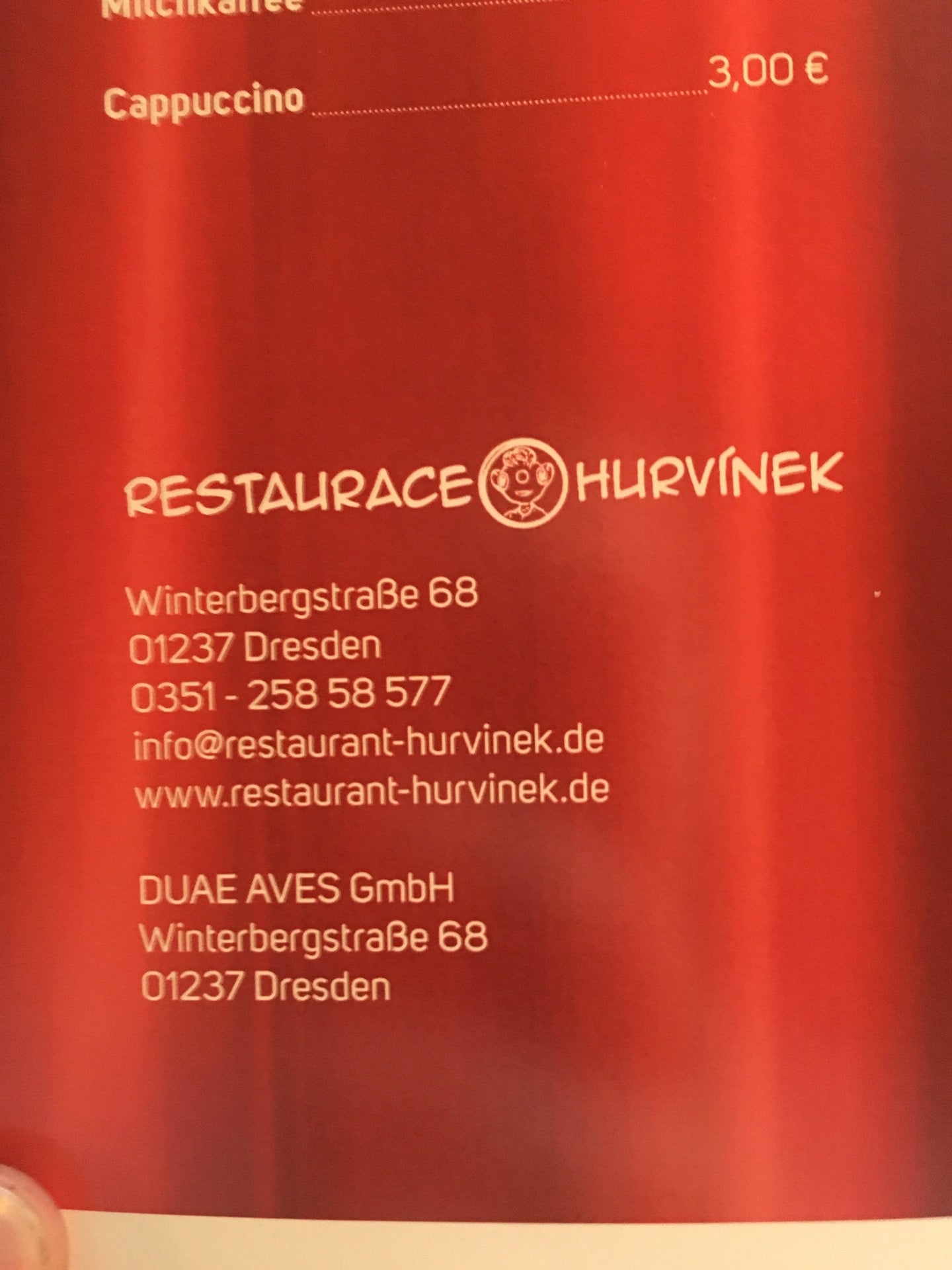 Hurvinek in Dresden – speisekarte.de